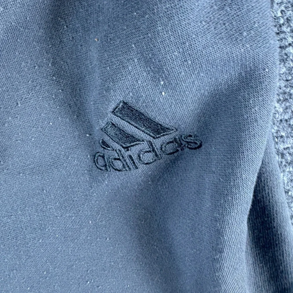 Adidas Sweatpants Mens 32x29 Gray Logo Fleece Lined Ankle Zipper Tapered Leg